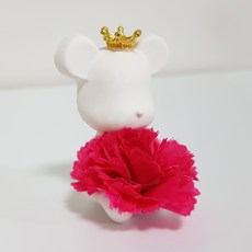 Lavida39康乃馨抱著的熊貼紙裝飾石膏芳香劑 櫻桃 2入+補充精油 3ml*2入+壁掛網紗袋 2入, 天竺葵