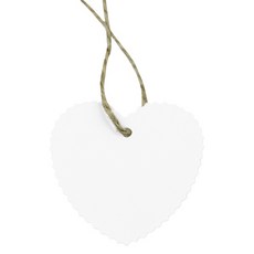 Donna&deco 梅森心形吊牌 白色 98入 + 牛皮麻繩 10m, 混合顏色, 1套