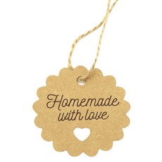 도나앤데코 이삭 플라워원형 homemade with love 태그 크라프트 98p + 마끈 10m, 1세트