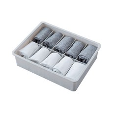 Oliveet 多格多功能內衣整理盒 襪子收納盒 10格, 1個, 灰色