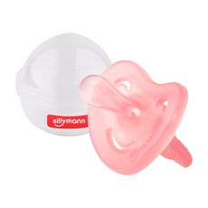 실리만 실리콘 노리개 젖꼭지 + 케이스 WSB219, 투명핑크, 1세트, 1단계(0~4개월 이하)