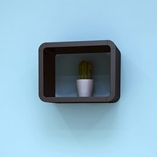 CUBICS 方形壁掛式收納架 B2130, 黑色
