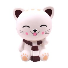 Minittine 可愛圍巾貓咪存錢筒, 棕色, 1個