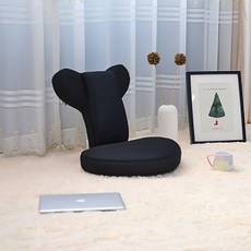 펀타스틱 접이식 팔걸이 스트레칭 좌식의자, 블랙, 1개