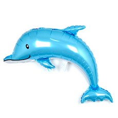 WOW PARTY KOREA 微笑海豚鋁箔氣球, 藍色, 2個
