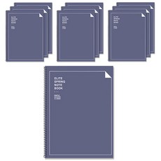 2Youngdesign 線圈橫線筆記本, 海軍藍, 10入