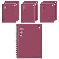 엘리트 스프링 유선노트, 버건디, 10개입 문구/오피스/노트/메모지 반품 최저가 4,250원