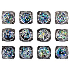 Funny Nail美甲透明寶石 12件組, 單色, 1套