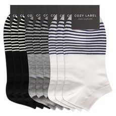 COZY LABEL 男士條紋網眼運動踝襪 9雙