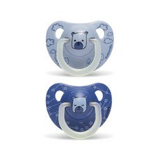 스와비넥스 꿀잠보장 야광 노리개 젖꼭지 고무 2p 세트, 2단계(6개월이상), 베어, 1세트