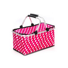 圓點圖案隔熱野餐籃, 紅色的