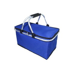 Justin&Chloe 折疊保溫野餐籃, 藍色, 1個