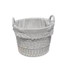 藤編店圓形手提籃 B406, 1個, 單色