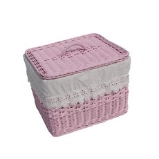 MAISONINDAHRATTANSHOP 長方形附蓋籃 B603, 粉紅色