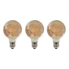 Faroluce LED愛迪生燈泡 G95 金色 4W, 黃光色, 3片