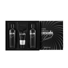 Farm stay Visible Difference 黑蝸牛男士男士護膚三件套, 爽膚水 200ml + 精華液 40ml + 乳液 200ml, 1套