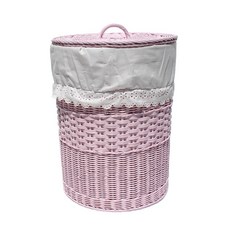 藤編小舖 圓形籃 B309, 粉紅色, 1個