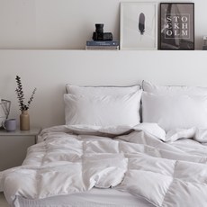 La Pomme Lobek寢具組, Urban White, 被子+軟墊+枕套 2入