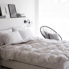 La Pomme Lobek寢具組, Urban White, 鵝絨被 K+軟墊 Q