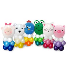 WOW PARTY KOREA 夏令營聖經學校動物氣球6種 + 支柱材料氣球, 支柱組合1, 1套