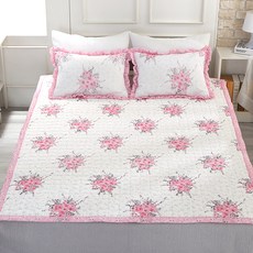 花束圖案泡泡紗夏季薄墊, 粉色