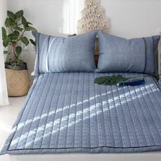 Yegaroad 竹製Blang絎縫薄墊, 藍色