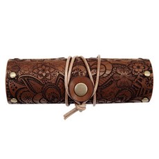 Hudson&Viola Blanche Nine 義大利天然牛皮印章盒 圖案, 棕色