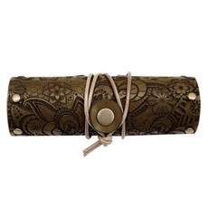 Hudson&Viola Blanche Nine 義大利天然牛皮印章盒 圖案, 卡其色