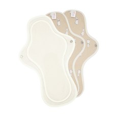 eechae 米色兔子印花布衛生棉 蝶翼型, 1件, 3個, 大型