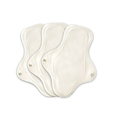 eechae 素色棉布衛生棉, 3片, 1組, 中型