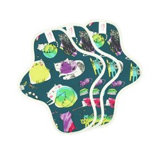 貓咪圖案一片式布衛生棉, 1件, 3個, 小型