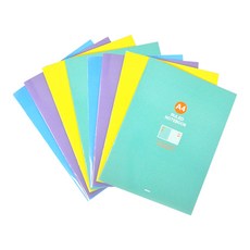 misoro A4 騎馬釘筆記本 1331 24張 天空藍 2入 + 薄荷綠 2入 + 黃色 2入 + 紫色 2入, 混合顏色, 1套