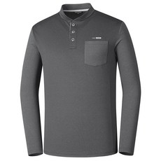 엑셀레이터 남성용 헨리넥 등산 긴팔 티셔츠