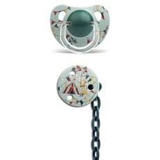 suavinex 安撫奶嘴+奶嘴鍊夾, 第2階段(6個月以上), Circus Strongman, 1組