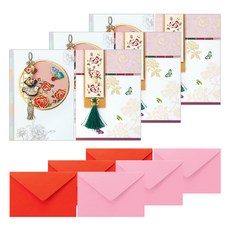 프롬앤투 조각보카드 + 봉투 세트 2종 T1043q56, 혼합색상, 6개