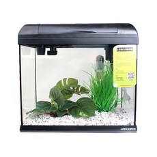 LEECOM LED魚缸 XP-360+魚缸裝飾仿真植物組, 黑色