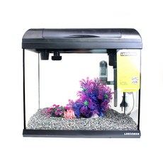 LEECOM LED魚缸 XP-360+魚缸裝飾仿真植物擺飾組, 黑色