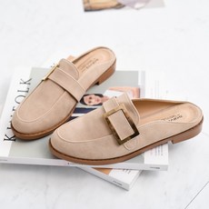 GODSHOE 女款矩形大扣環穆勒鞋, 粉紅色, 235