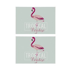 저스틴 플라밍고 컬러 테이블매트 2p, 도트, 45 x 30 cm