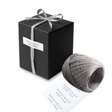 indi.k 摩登黑色禮物盒2號 20入 + 拉菲草 1入 + 標籤 20入, 混合顏色, 1套
