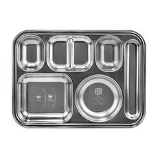 10X10 6格不鏽鋼餐盤, 混色