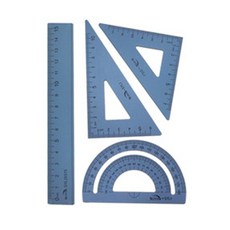 Bluemato 15cm 尺 三角尺 量角器 4件組 RSA001, 隨機出貨, 36套