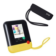 폴라로이드 팝 디지털 즉석카메라 Yellow + Cover With Strap Black 패키지, 1세트