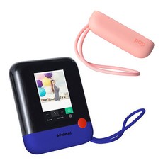 폴라로이드 팝 디지털 즉석카메라 Blue + Cover With Strap Pink 패키지, 1세트