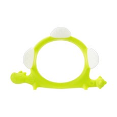 Edison 愛迪生 恐龍造型矽膠固齒器+收納盒, 1組, 無奶嘴, 綠色, 收納盒