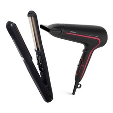 PHILIPS 飛利浦 DryCare 高級吹風機 HP8238/09 + 大鈦魔鏡魔法機 21mm 體積 WS21, 吹風機（HP8238/09），魔術機（WS21）, 吹風機（黑色+粉色）、魔法機（單色）