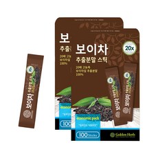 Golden Herb 20倍濃縮萃取普洱茶粉, 1g, 100條, 2盒