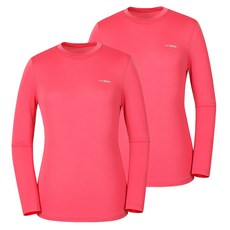 엑셀레이터 여성용 등산 스포츠 긴팔 라운드 티셔츠 2p