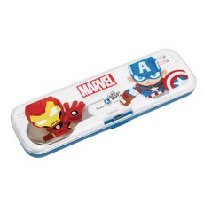 Skater 漫威鋼鐵人美國隊長湯匙筷子餐具組, 混色, 1套