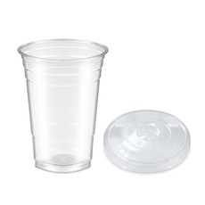 하이시스로지텍 600ml PLA 아이스컵 + 98mm 평뚜껑, 1개입, 50세트